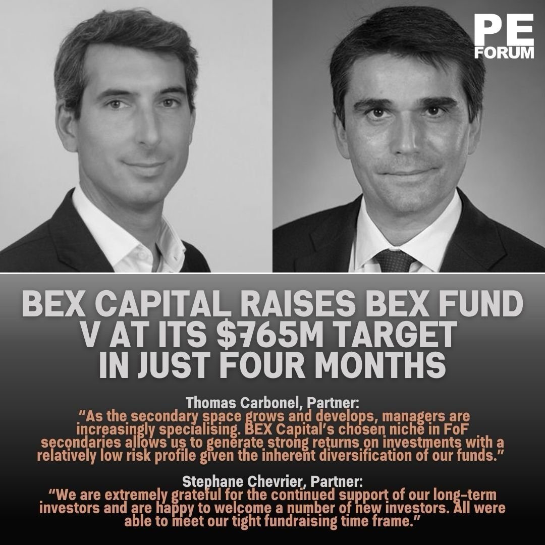 BEX Capital raises BEX Fund V at its $765m target in just four months