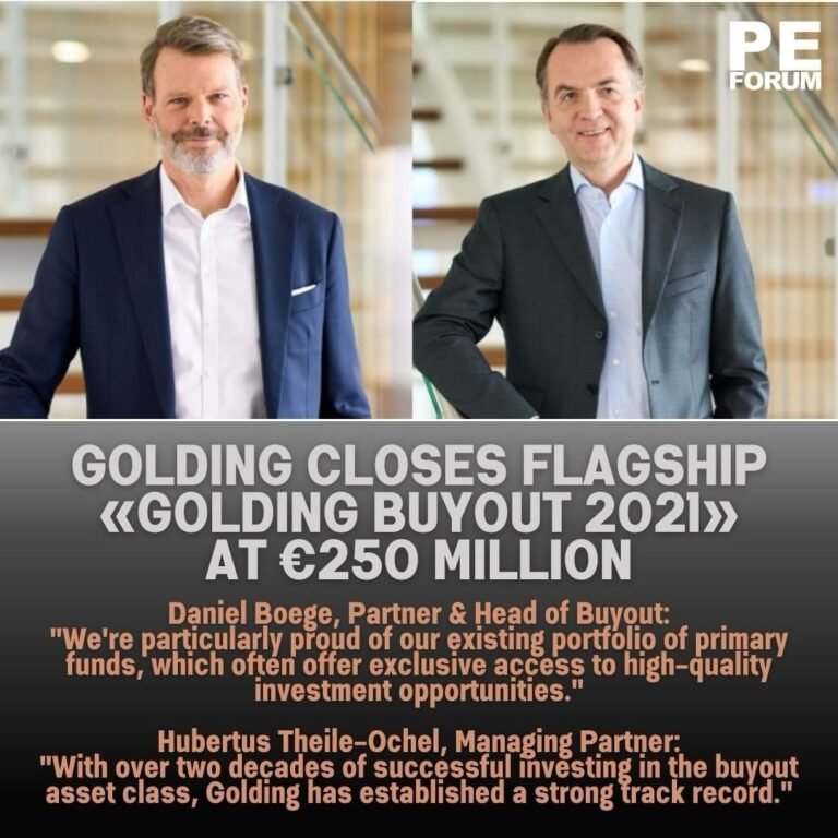 Golding Capital Partners closes flagship «Golding Buyout 2021»at €250 million