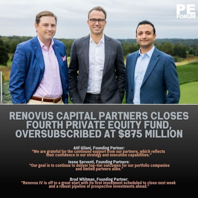 Renovus Capital Partners Closes Fourth Private Equity Fund, Oversubscribed at $875 Million