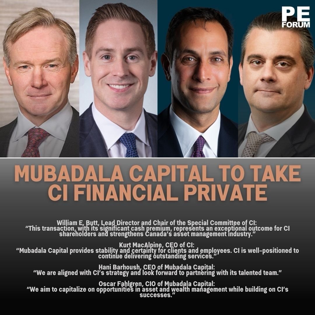 Mubadala Capital to Take CI Financial Private via Premium, All-Cash Offer