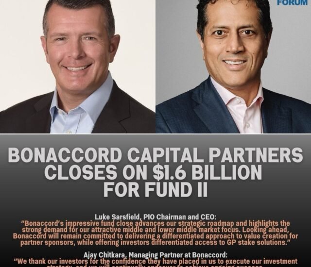 Bonaccord Capital Partners Closes on $1.6 Billion for Fund II