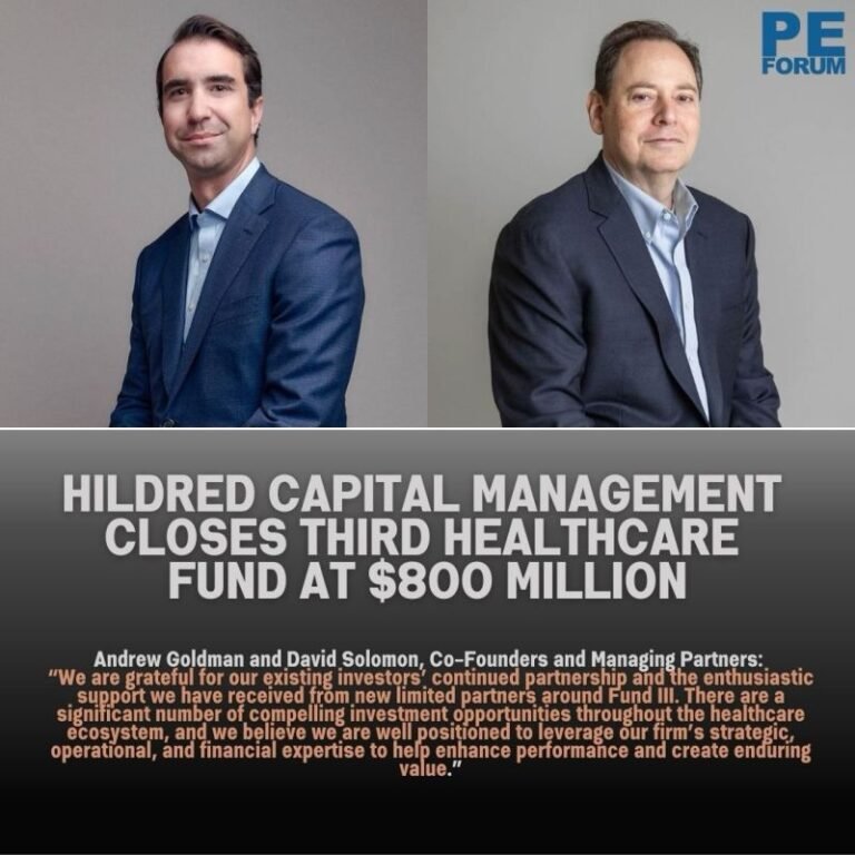 Hildred Capital Closes Third Healthcare Fund at $800 Million