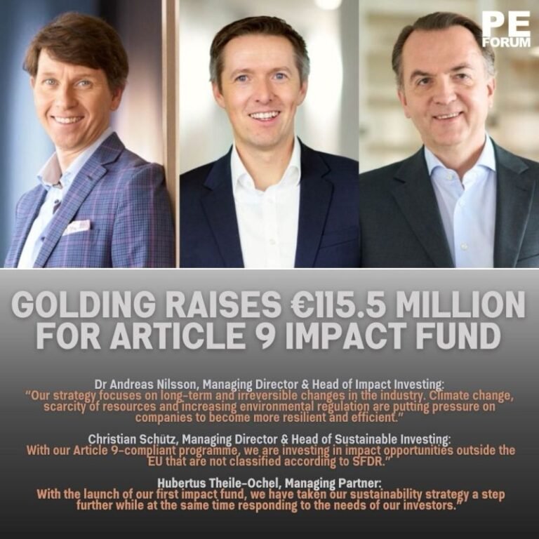 Golding Capital Partners Raises €115.5 Million for Article 9 Impact Fund