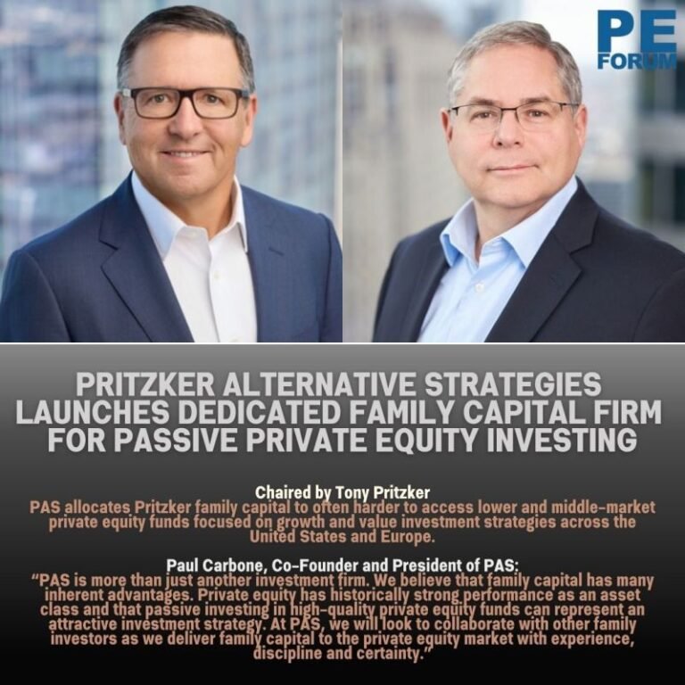 Pritzker Alternative Strategies Launches Dedicated Family Capital Firm for Passive Private Equity Investing