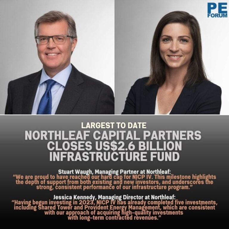 Northleaf Capital Partners Closes US$2.6 Billion Infrastructure Fund, Marking Largest to Date