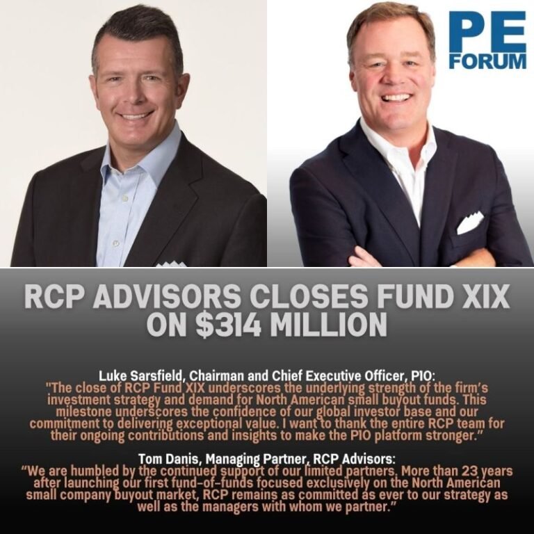 RCP Advisors Closes Fund XIX on $314 Million
