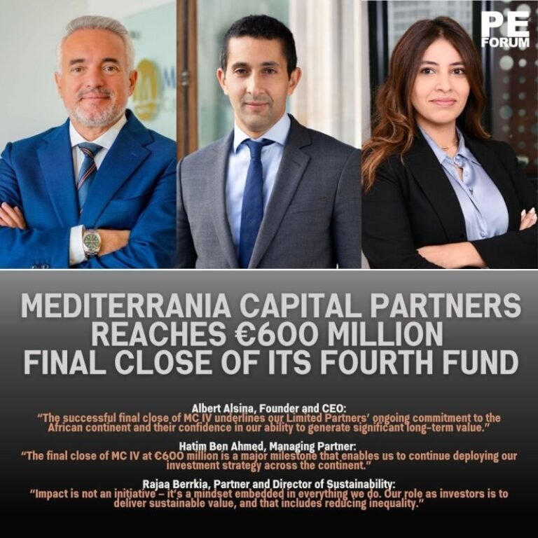 Mediterrania Capital Partners reaches €600 million final close of its fourth fund