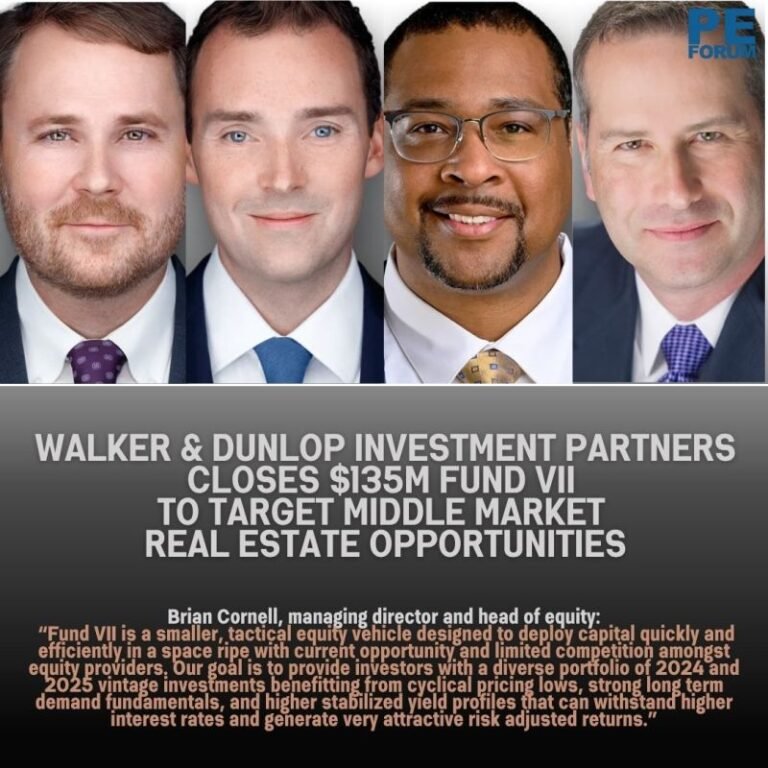 Walker & Dunlop Investment Partners Closes $135M Fund VII to Target Middle Market Real Estate Opportunities