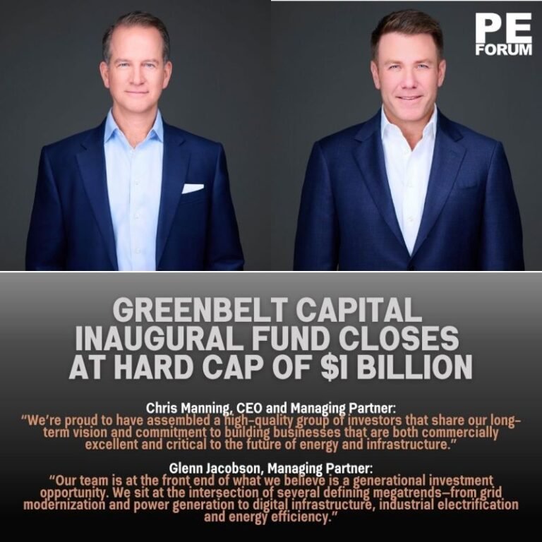 Greenbelt Capital Partners Inaugural Fund Closes at Hard Cap of $1 Billion