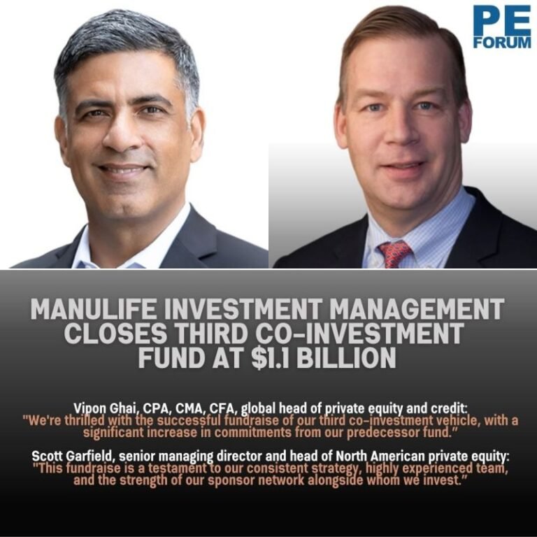 Manulife Investment Management Closes Third Co-Investment Fund at $1.1B, Surpassing Predecessor by over $300M