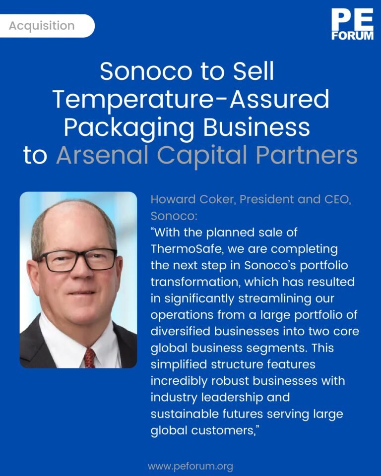 Sonoco to Sell Temperature-Assured Packaging Business to Arsenal Capital Partners