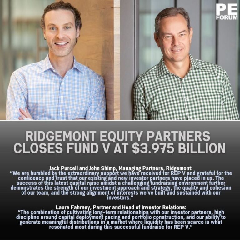 Ridgemont Equity Partners Closes Fund V at $3.975 Billion