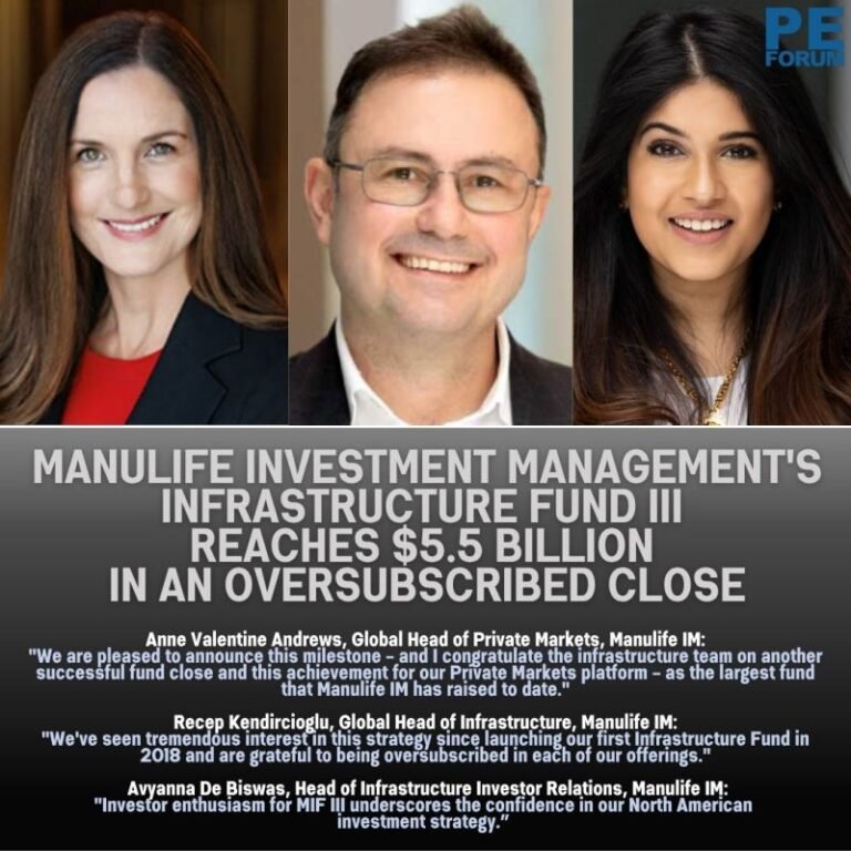 Manulife Investment Management’s Infrastructure Fund III Reaches US $5.5 billion in an Oversubscribed Close