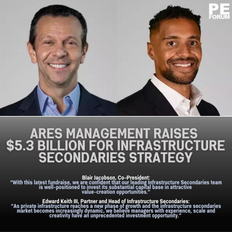 Ares Management Raises $5.3 Billion for Infrastructure Secondaries Strategy