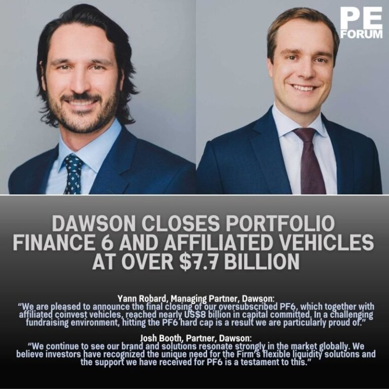 Dawson Partners Closes Portfolio Finance 6 and Affiliated Vehicles at Over US$7.7 Billion