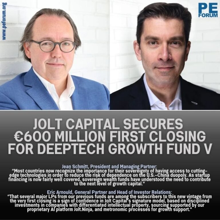 Jolt Capital Secures €600M First Closing for Deeptech Growth Fund V