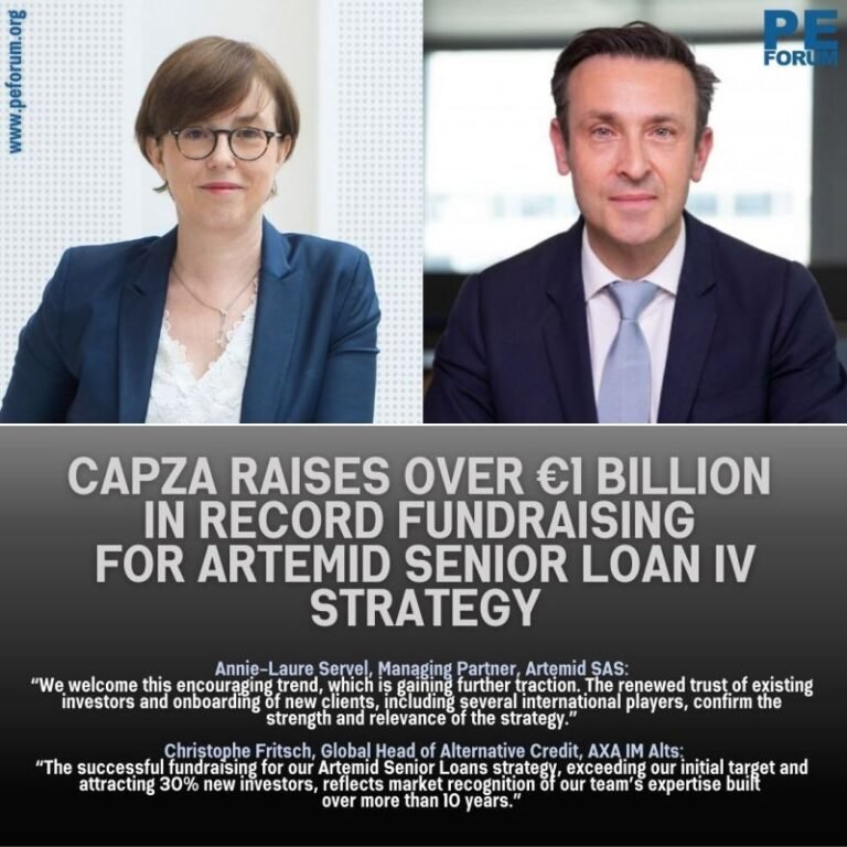 CAPZA Raises Over €1 Billion in Record Fundraising for Artemid Senior Loan IV Strategy