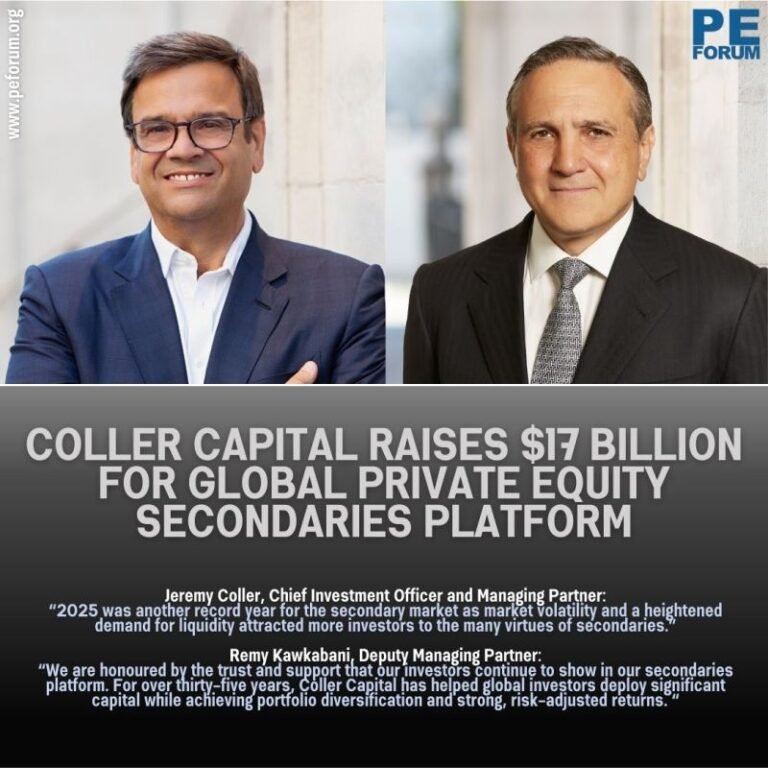 Coller Capital Raises $17 Billion for Global Private Equity Secondaries Platform