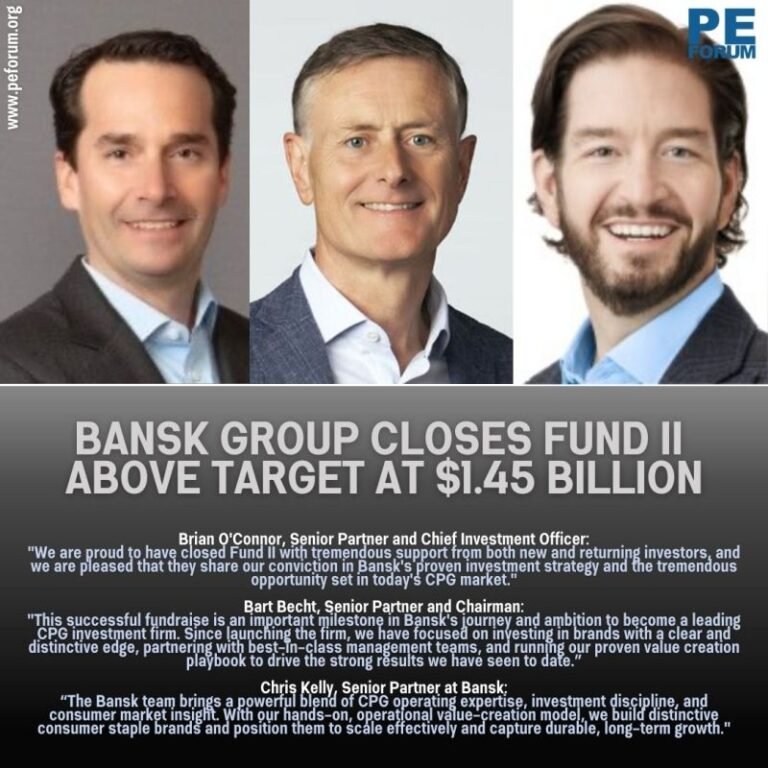 Bansk Group Closes Fund II Above Target at $1.45 Billion
