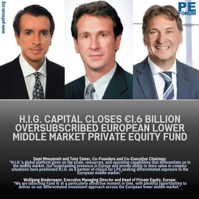 H.I.G. Capital Closes €1.6 Billion H.I.G. Europe Capital Partners IV