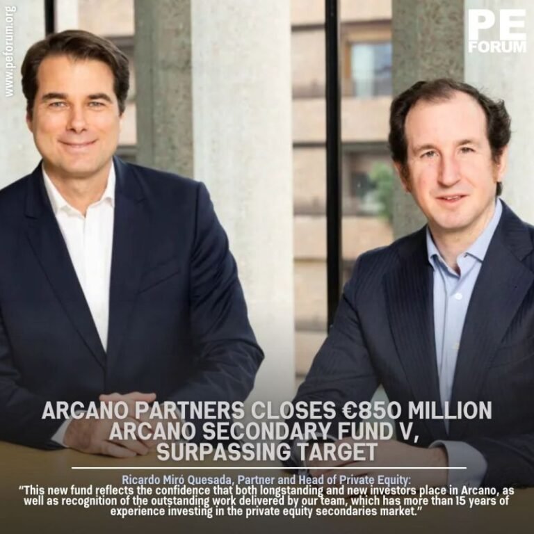 Arcano Partners Closes €850 Million Arcano Secondary Fund V, Surpassing Target