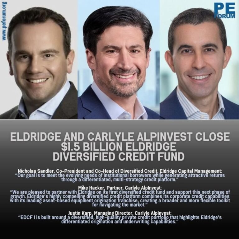 Eldridge and Carlyle AlpInvest Close $1.5bn Eldridge Diversified Credit Fund I