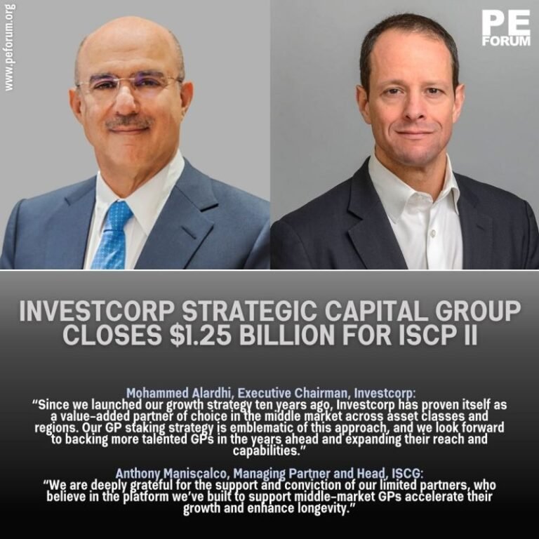 Investcorp Strategic Capital Group Closes $1.25B for ISCP II