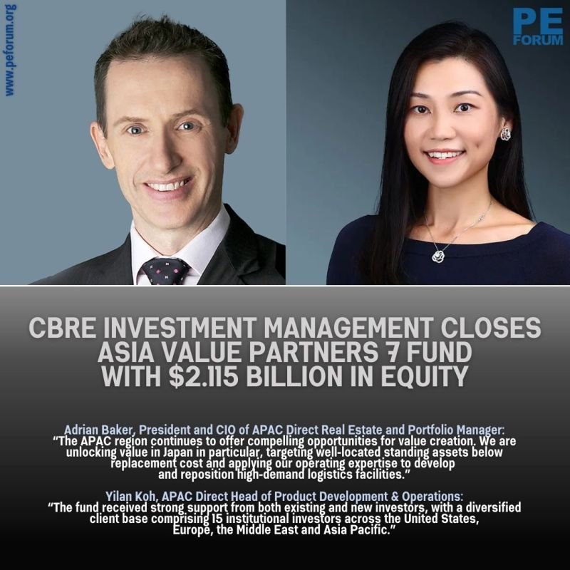 CBRE Investment Management Closes Asia Value Partners 7 Fund with $2.115 Billion in Equity