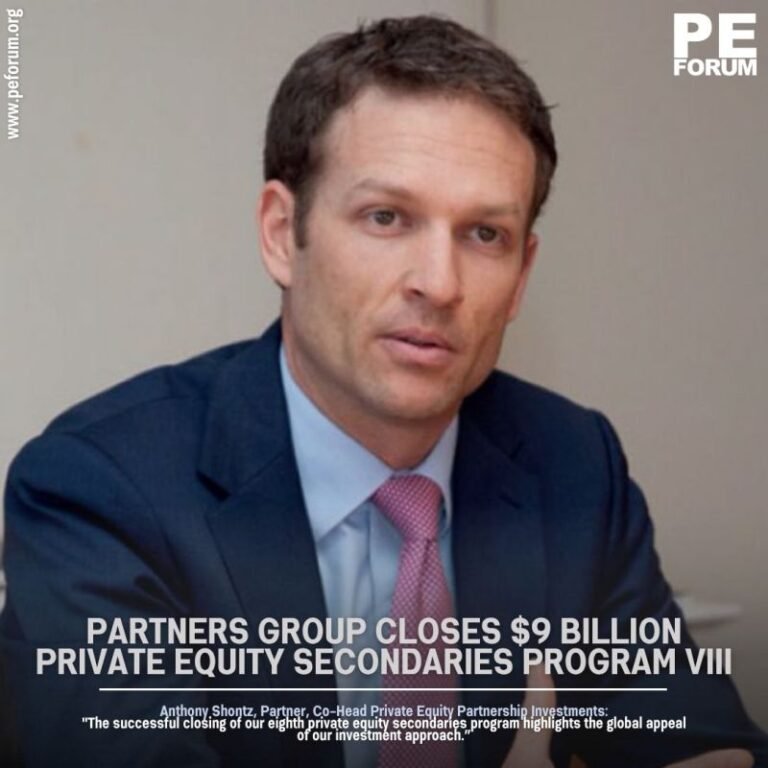 Partners Group Closes $9 Billion Private Equity Secondaries Program VIII