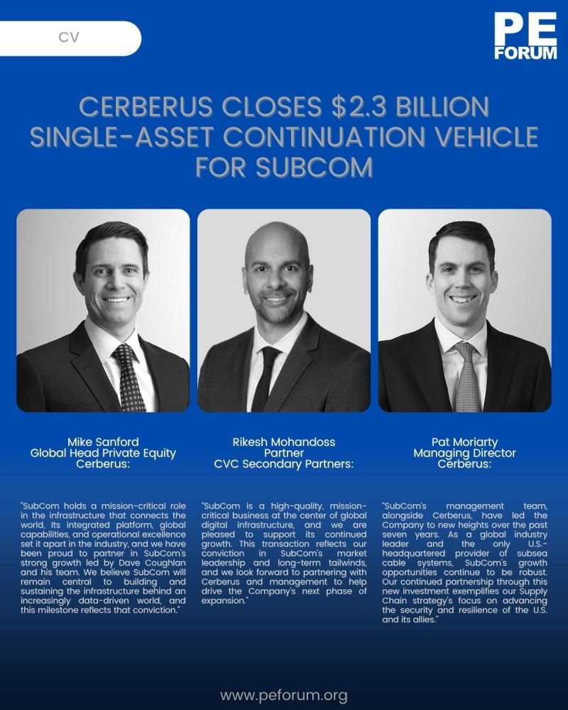 Cerberus Capital Management Closes $2.3 billion Single-Asset Continuation Vehicle for SubCom