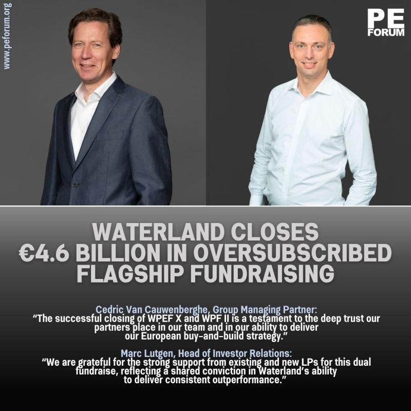 Waterland Private Equity Closes €4.6 Billion in Oversubscribed Flagship Fundraising