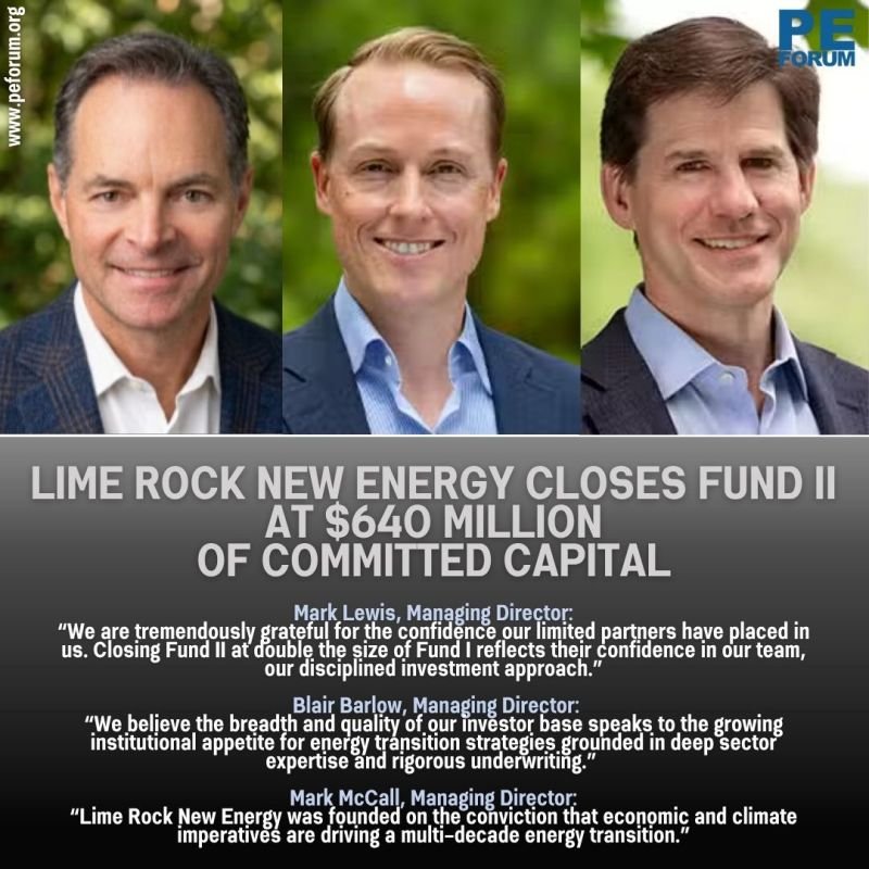 Lime Rock New Energy Closes Fund II at $640 Million of Committed Capital