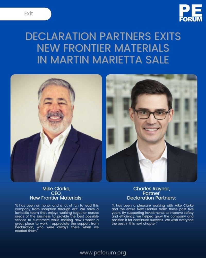 Declaration Partners exits New Frontier Materials in Martin Marietta sale