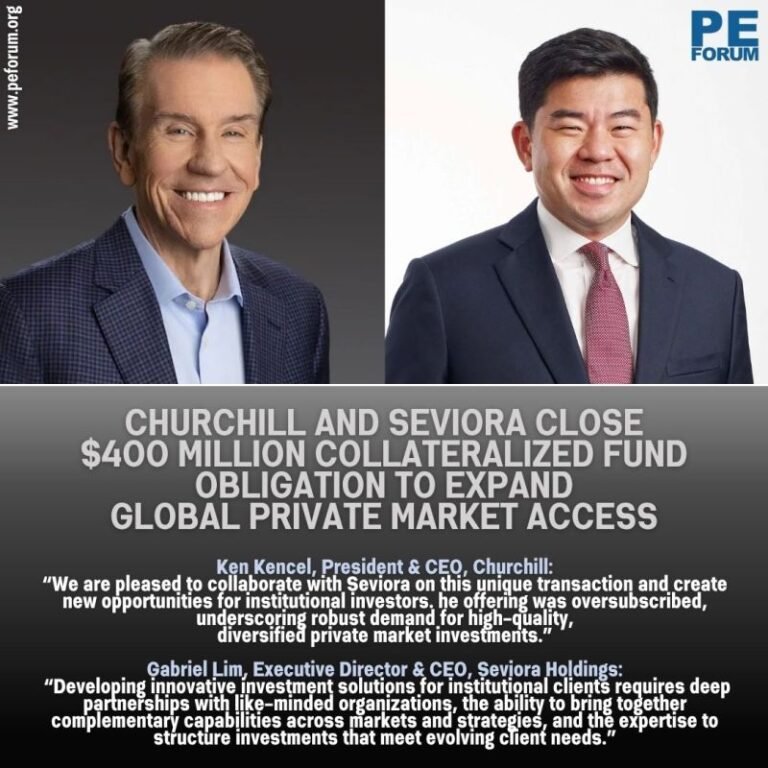 Churchill Asset Management and Seviora Close Approximately $400 Million Collateralized Fund Obligation Combining U.S. and Asian Private Capital Strategies