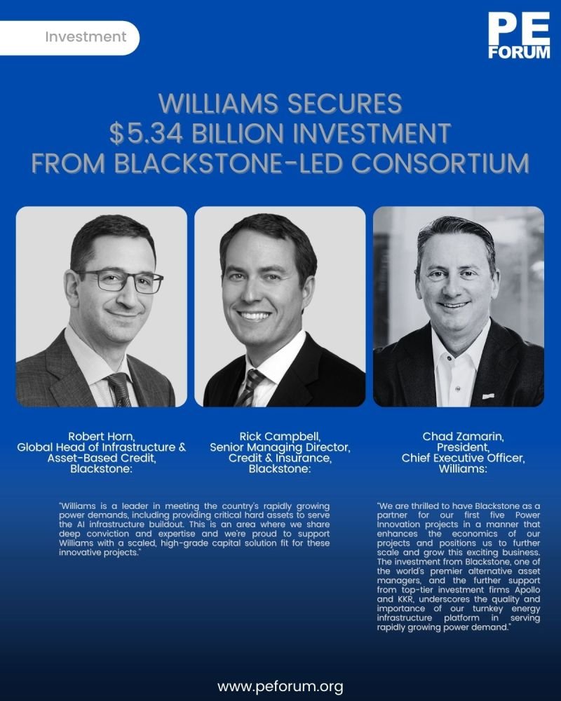 Williams Secures $5.34 Billion Investment from Blackstone-Led Consortium for Power Innovation Projects