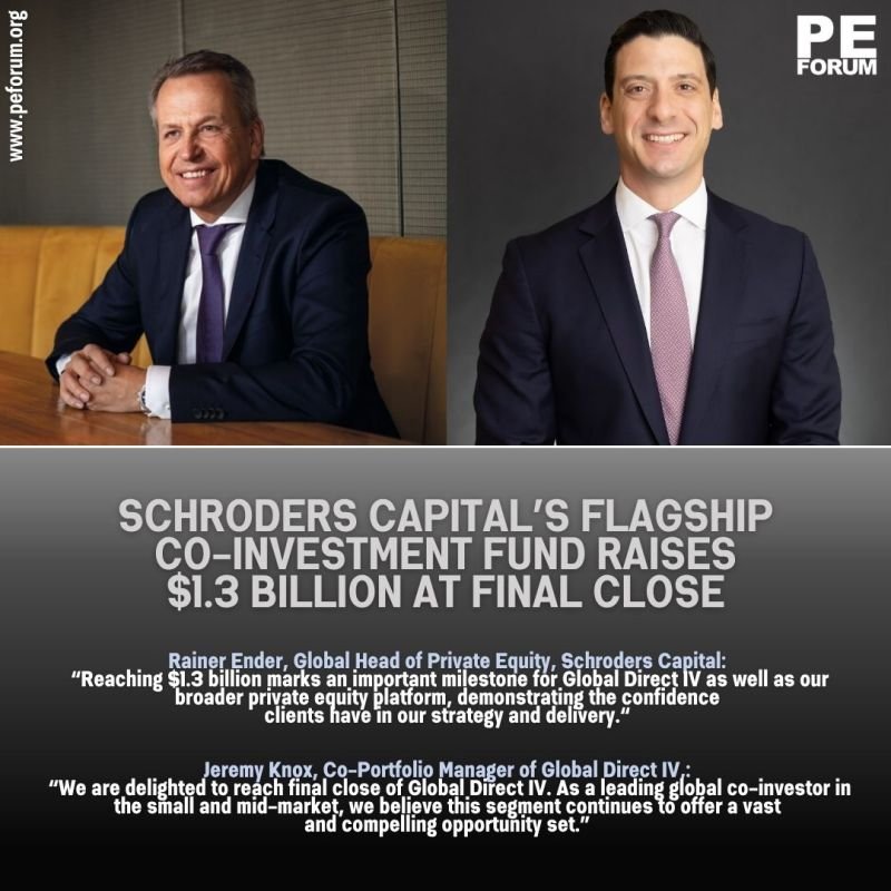 Schroders Capital Closes $1.3bn Global Direct IV Fund