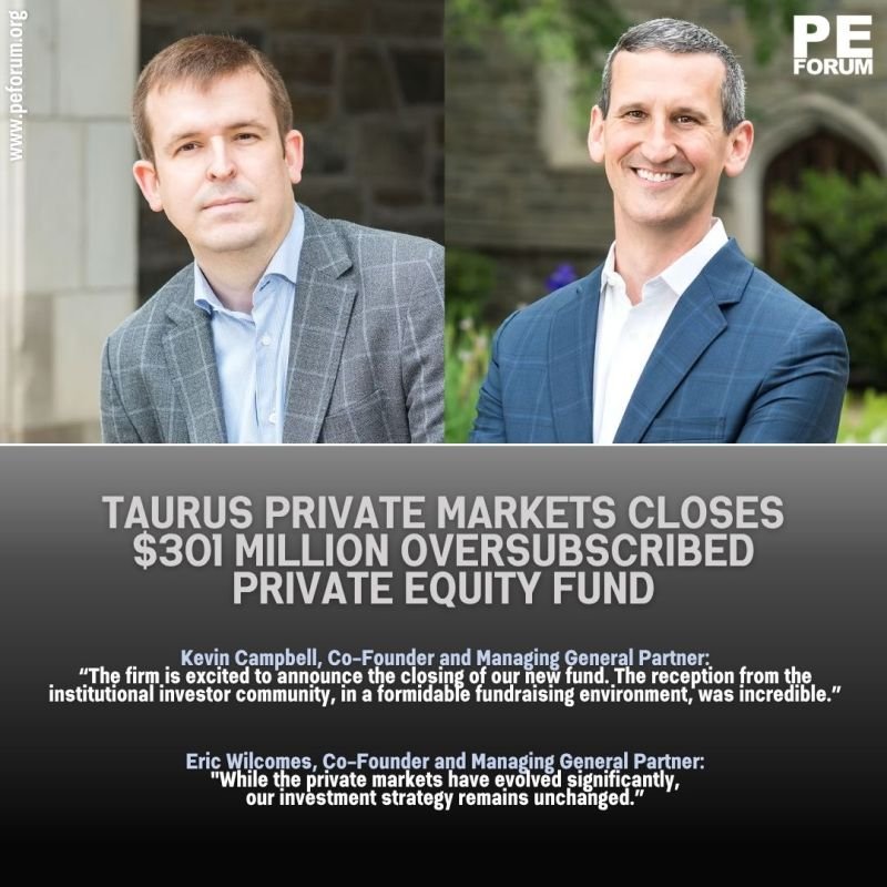 Taurus Private Markets, LLC Closes $301 Million Oversubscribed Private Equity Fund
